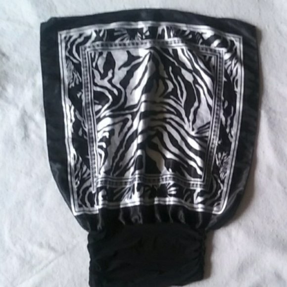 Scarf shirt/dress black and white animal stripe - Picture 7 of 8